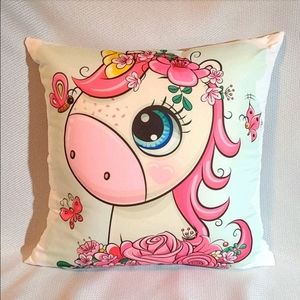 Pillow: Kawaii Unicorn & Butterflies